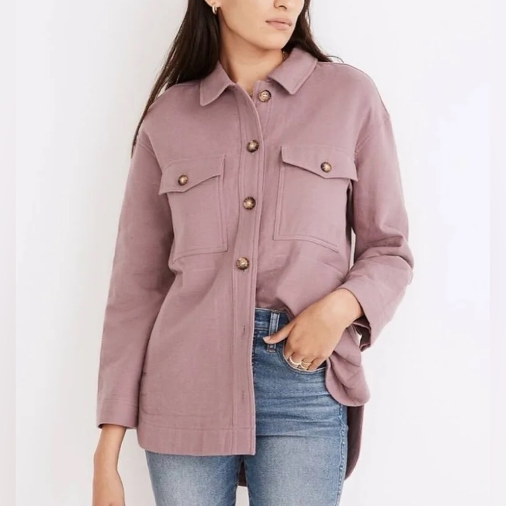 Madewell Cozy Purple Button-up Utility Jacket size XS